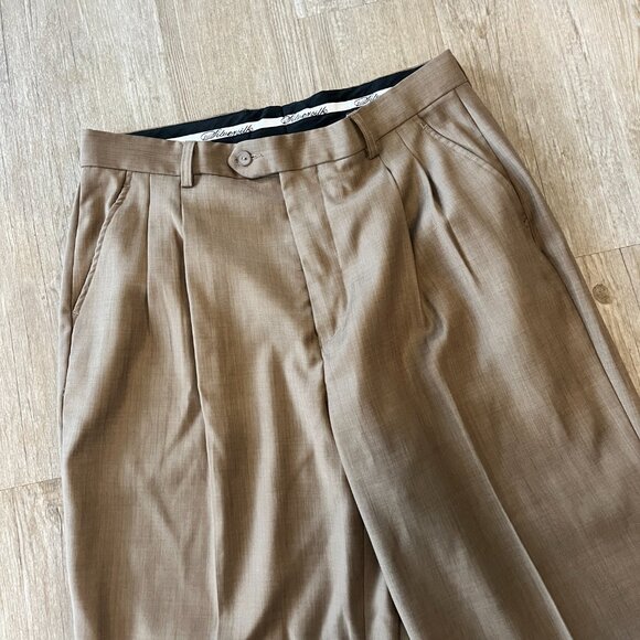 Mens Silversilk Brown / Tan Dress Pants - 34/34 - Picture 2 of 7